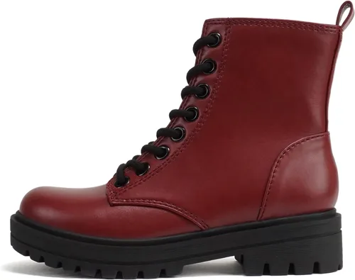 Vista 6 de SODA FIRM - Botines de combate con suela de lengüeta, cordones y cremallera lateral