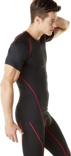 Vista 4 de TSLA Camisas térmicas de compresión de manga corta para hombre, camiseta deportiva deportiva atlética, camiseta para correr con equipo de invierno