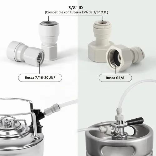 Vista 2 de Kegerator - Tubería de línea de cerveza Hilangsan Kegerator, línea de gas CO2, empuje para conectar, ajuste de 3/8 pulgadas de diámetro exterior ×