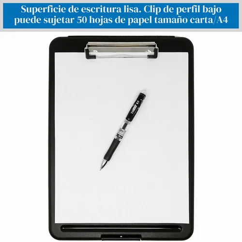 Vista 4 de Portapapeles de almacenamiento de plástico negro Think2Master. 25% más pesado y 25% más resistente Resistente y no se dobla ni flexiona como