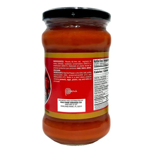 Vista 4 de Peru Chef Salsa de Rocoto con Aji Limo/Pimiento Rojo Picante con Chile Limusina 10.5oz