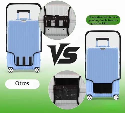 Vista 7 de Fundas de equipaje Protector de maleta transparente completo, Negro