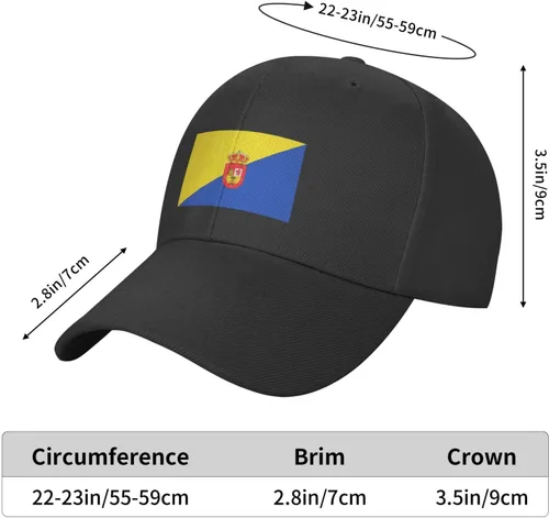 Vista 5 de Flag of Gran Canaria Baseball Cap for Men Women Classic Solid Color Adjustable Dad Hat