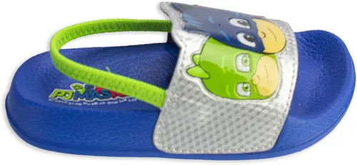 Vista 2 de PJ Masks Sandalias para niños pequeños, deslizantes con correa trasera, Catboy Gekko Owlette Romeo, Mismatch Heroes Vs Villains, talla de niño 67 a