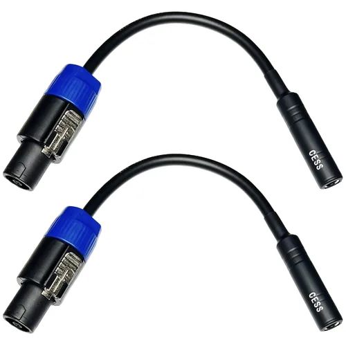Vista 4 de CNCESS Cables de altavoz 1/4 TS hembra a Speakon, paquete de 2