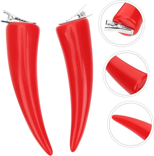 Vista 6 de 8 clips de cuernos para disfraz, pasador de diablo puntiagudo rojo para mascarada, cosplay, vestido divertido, decorativo, gótico, fiesta
