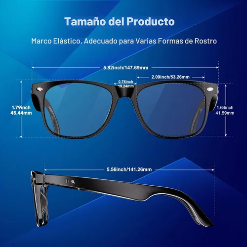 Vista 4 de Gafas inteligentes AI, gafas de traducción con GPT de chat y 164 idiomas