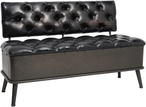 Vista 11 de Banco de almacenamiento de abeto de madera maciza crema para dormitorio, sala de estar, extremo de la cama, 43.3 x 11.8 x 15 pulgadas Estilo C