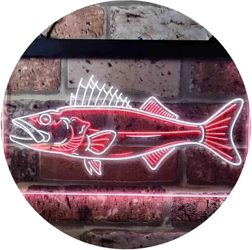 Vista 15 de ADVPRO Walleye Fish Camp Man Cave Dual Color LED Neon Sign Blue & Red 12 x 8 Inches st6s32-i3732-br