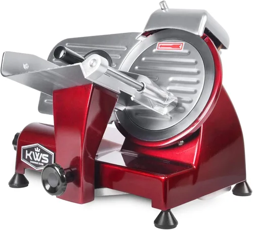 Vista 2 de KWS MS-6RS Premium Compact 200W Rebanadora eléctrica de carne Rojo