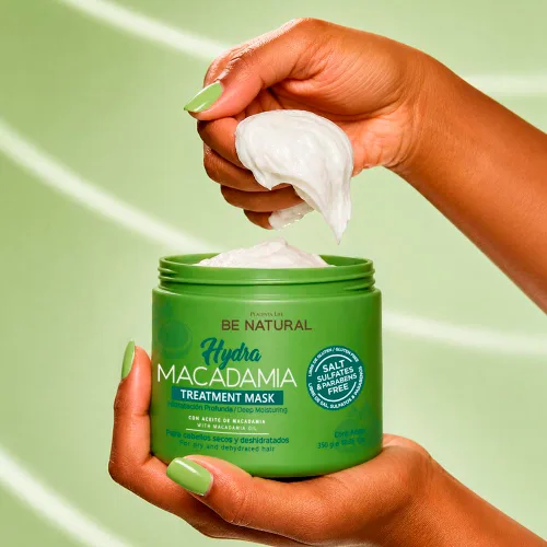 Vista 3 de PLACENTA LIFE BE NATURAL HYDRA MACADAMIA - Mascarilla hidratante profunda para cabello seco y dañado. (12.35 onzas)