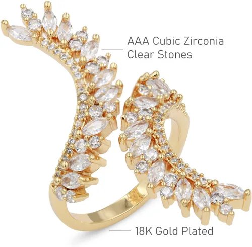 Vista 3 de Lavencious Anillo de moda de cóctel ajustable de 6 a 8.5 CZ Marquise Shape Jewelry para mujer