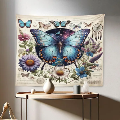 Vista 102 de Ambesonne Tapiz hippie, abrazo de hongos de ensueño y árbol de la vida místico y mandal verde, decoración de tela para colgar en la pared