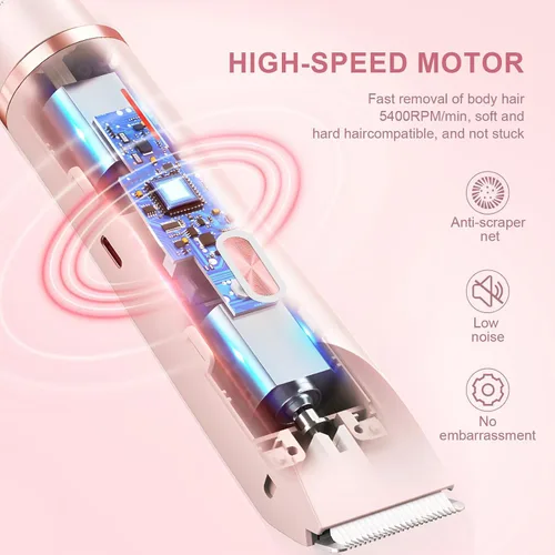 Vista 8 de Afeitadora eléctrica impermeable 2 en 1 para mujer, color rosa 2 2-Rosa