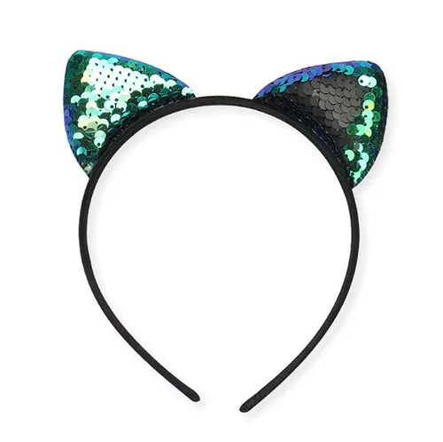 Vista 6 de 8 diademas con orejas de gato con lentejuelas brillantes para el pelo para fiestas disfraces y decoraciones diarias