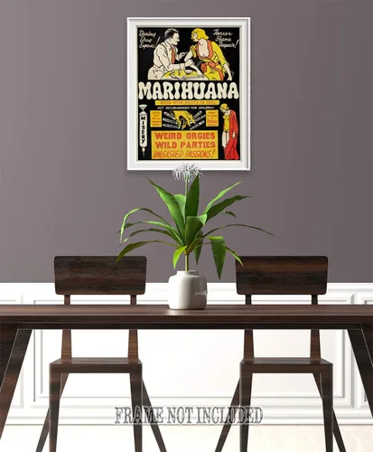 Vista 7 de Marihuana - Gran decoración y regalo para los amantes de la marihuana, maleza, maceta, 420 y cannabis por menos de 35 $ (lienzo, 16.0 x 20.0 in)