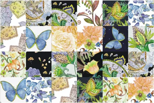 Vista 8 de Ochine 24 hojas para despegar y pegar azulejos en muro, papel tapiz floral para despegar y pegar, calcomanías de flores de mandala, vinilo 3D