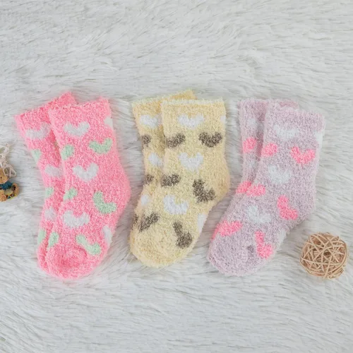 Vista 3 de Durio Calcetines para bebés y niñas, calcetines cálidos y mullidos, calcetines acogedores para niños, calcetines cálidos súper suaves atléticos