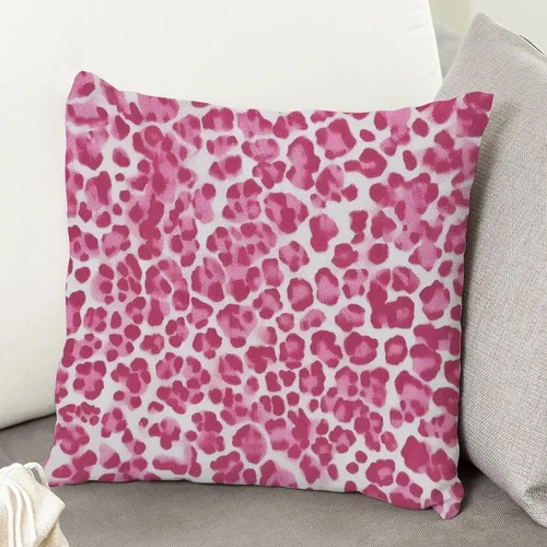 Vista 5 de ArogGeld Fundas de cojín con estampado de guepardo rosa intenso, funda de cojín de doble cara con cremallera para sofá de oficina, silla de A-16