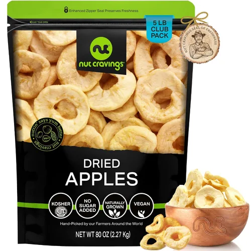 Vista 55 de Damascos turcos desecados al sol, sin azúcar añadido (80 oz, 5 lb, a granel) empaquetados frescos en bolsa resellable, bocadillos de fruta dulce
