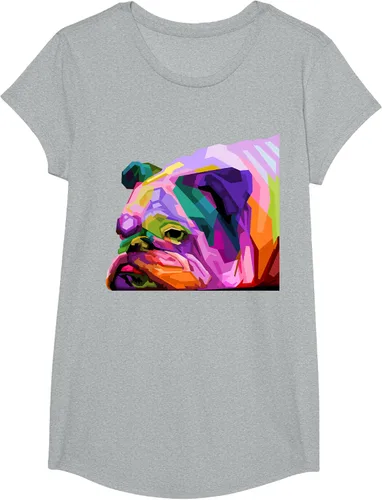 Vista 56 de Camiseta de retrato pop artístico de bulldog británico inglés para dueños de perros, Negro, S
