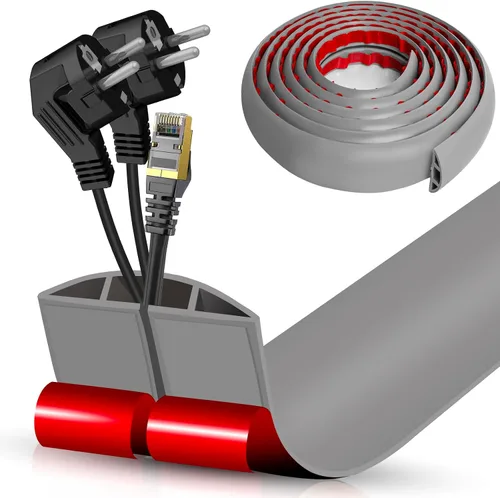 Vista 128 de Cubierta autoadhesiva para cables de suelo, gestión de cables de 3.3 pies, protector de tira de extensión para cables, evita tropiezos de cables