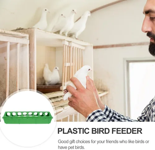 Vista 7 de DOITOOL Comedero de plástico para aves de corral con tapa abatible, 3 unidades, para palomas, codornices, patos, aves, bandeja de alimentación