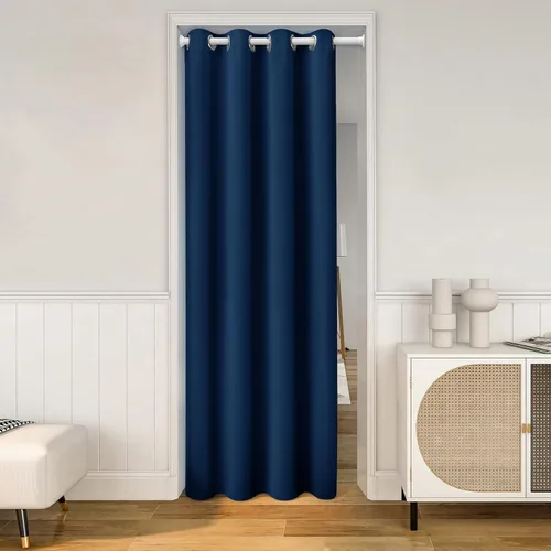 Vista 21 de HOMEIDEAS Cortinas beige para puerta, cortina de privacidad con ojales para dormitorio, 39 pulgadas de ancho x 78 pulgadas de largo, cortinas opacas