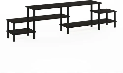 Vista 9 de Furinno - Soporte para centro de entretenimiento, para televisor de hasta 55 pulgadas, pino ámbar/negro