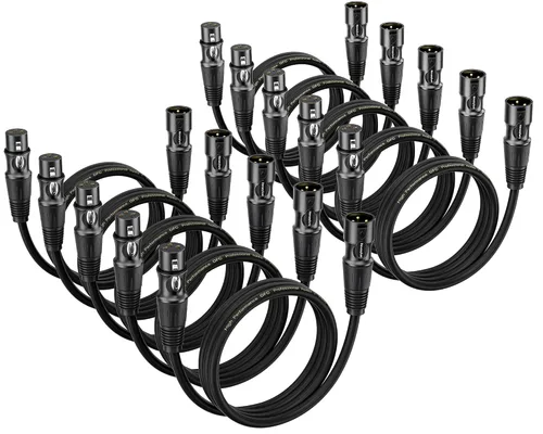 Vista 8 de XLR Cables 3 pies 4 paquetes – Cable de micrófono macho a hembra con 3 pines equilibrados XLR cables de altavoz XLR cable de micrófono