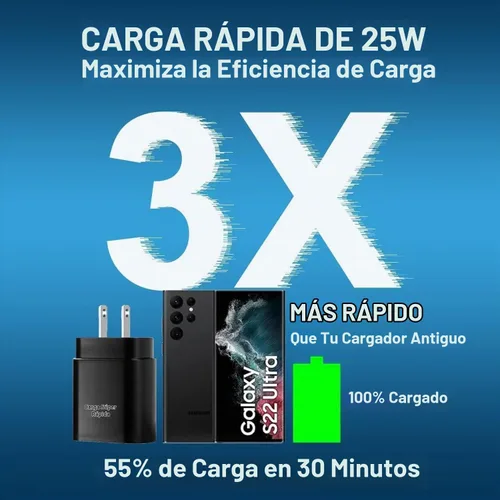 Vista 4 de Samsung Tipo C Cargador Super Fast Charging Kit,25W USB C Wall/Car Charger