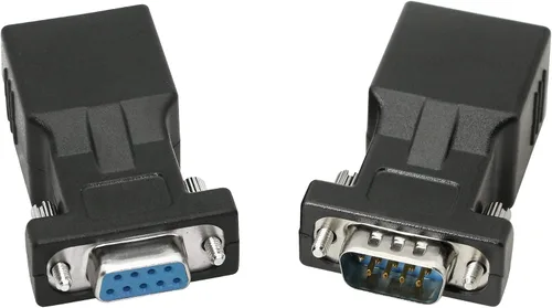 Vista 5 de DB9 RS232 a RJ45 Extensor DB9 9-Pin Serial Port Hembra y Macho a RJ45 2 cables
