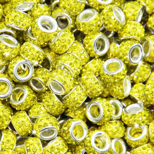 Vista 33 de 60 Piezas Cuentas Espaciadoras de Diamantes de Imitación con Agujero Grande Cuentas Espaciadoras Negras Europeas para Manualidades Cuentas Grandes