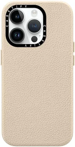 Vista 4 de CASETiFY Funda Pebbled para iPhone 15 Pro [texturizada/protección contra caídas de 4.9 pies/compatible con Magsafe] - Greige