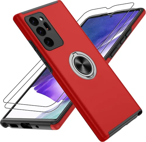 Vista 92 de Gritup - Funda para Galaxy A05S con protector de pantalla HD×2, funda protectora para teléfono a prueba de golpes con soporte magnético de anillo