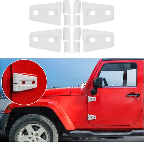 Vista 29 de 4 cubiertas protectoras de bisagra de puerta para Jeep Wrangler JK 2007-2018 de 2 puertas (negro)