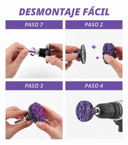 Vista 4 de Paquete de 11 discos de cambio rápido de 2 pulgadas para tiras de taladro, limpia, rueda de eliminación de óxido