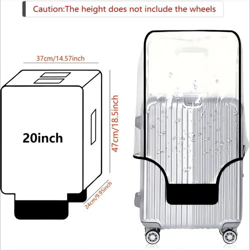 Vista 5 de Fundas protectoras de equipaje de PVC de 20242830 pulgadas para aprobadas por la TSA, 3 piezas, protector transparente para maleta, juego de funda