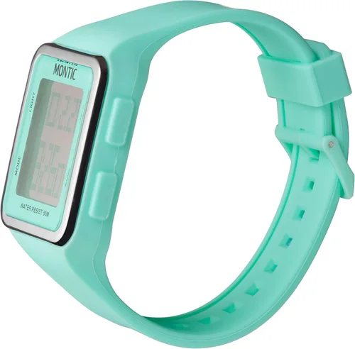 Vista 2 de Montic Reloj deportivo multifuncional resistente al agua digital turquesa para mujer, Moderno