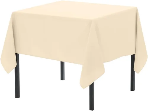 Vista 114 de Pomp - Mantel premium de poliéster con estampado abstracto de 52 x 52 pulgadas cuadradas Tela de fácil cuidado, resistente a arrugas y manchas