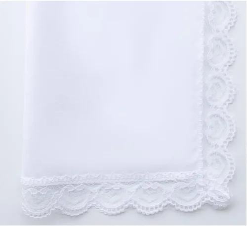 Vista 7 de Deeorla Pañuelo de encaje de algodón para mujer, pañuelos de boda blancos para mujer