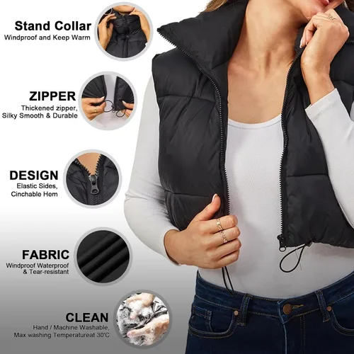 Vista 2 de Chaleco térmico para mujer, chaleco ligero de invierno sin mangas para mujer, chaleco de calefacción, 5 piezas de chaleco de calefacción, 3