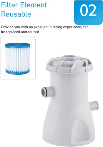 Vista 5 de Bomba de filtro de piscina, cartucho de filtro de cartucho Filtro de piscina Bombas de piscina Cartucho de tierra Bomba de filtro eléctrico 30W