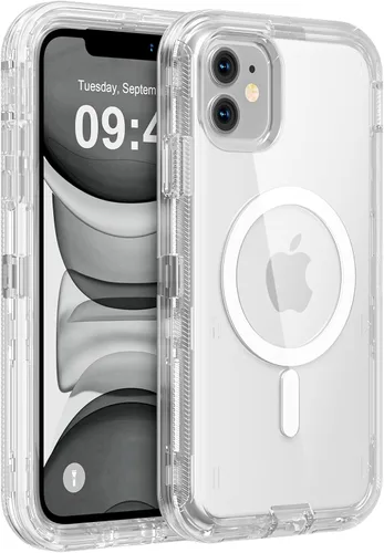 Vista 28 de Follaroma Funda para iPhone 11, Compatible con MagSafe, Fundas de Teléfono de Protección Resistente a Prueba de Golpes de Servicio Pesado