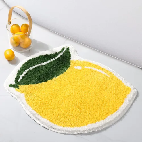 Vista 14 de FROZZUR Alfombra de baño de plátano, tapetes de baño para baño, bonita alfombra de bañera amarilla en forma de fruta, alfombra de baño de Navidad
