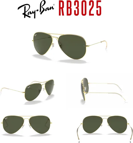 Vista 57 de Ray-Ban RB3025 - Lentes de sol de aviador de metal para hombre y mujer + paquete con kit de cuidado de gafas iWear de diseñador