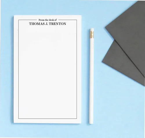 Vista 2 de From The Desk Of Men's Notepad - Bloc de notas profesionales para hombres o mujeres, regalo personalizado para hombres, juego de escritorio