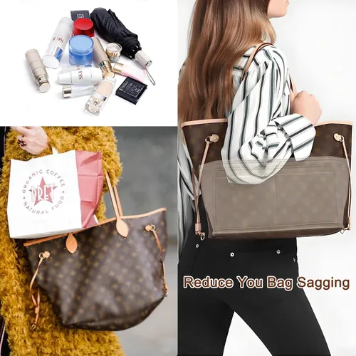 Vista 9 de Doxo Organizador de bolso para bolsos y moldeador de base, juego de 2 piezas, organizador de fieltro, organizador de bolsas con cremallera, 7