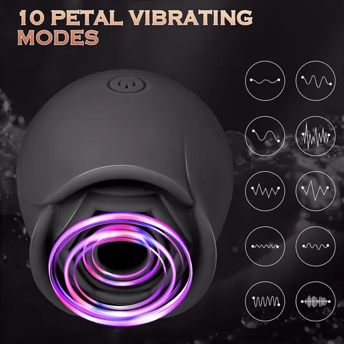 Vista 3 de Rose Toy - Vibrador de succión estimulador de clítoris con pulso de aire y vibración, juguete sexual para mujeres, juguete recargable para adultos