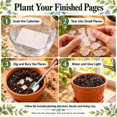 Vista 4 de Plantable Seed Calendar 2027 with Stand and Mini Shovel (1)